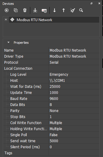 Interface to control home on the basis of Modbus equipment